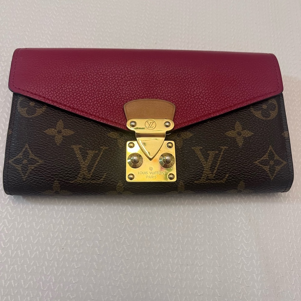 Louis Vuitton Red and Brown Monogram Wallet